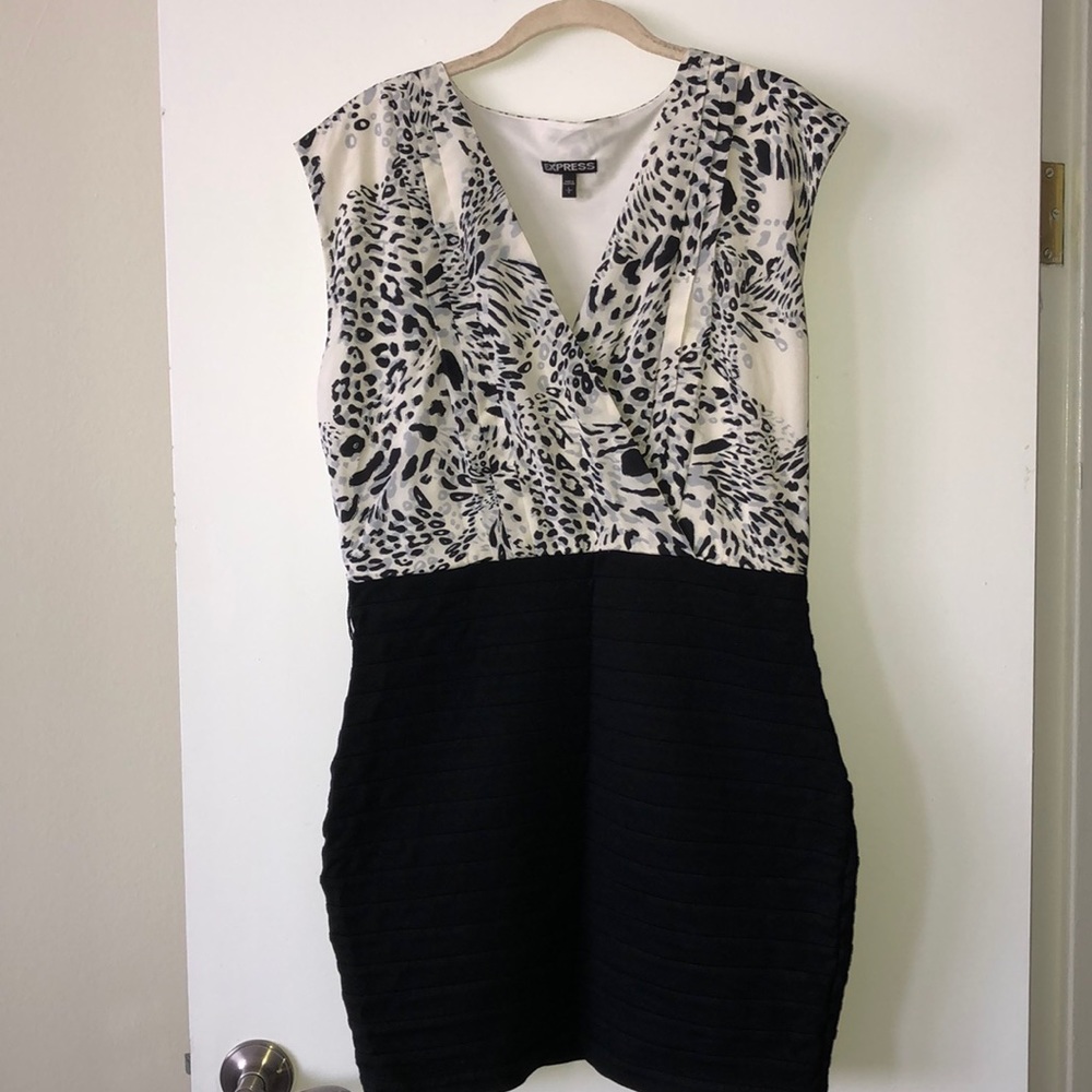 EXPRESS Leopard Print Dress w/ Banded Bottom